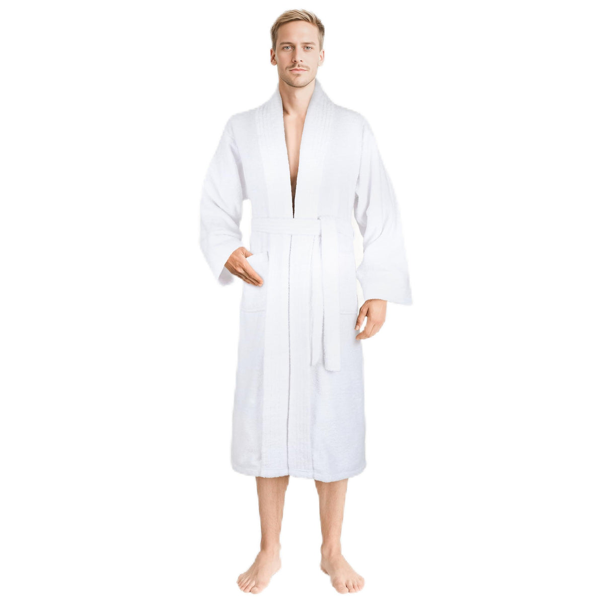 American Soft Linen Men’s 100% Cotton Terry Bathrobe – Soft, Absorbent, Quick Dry Turkish Robe for Men