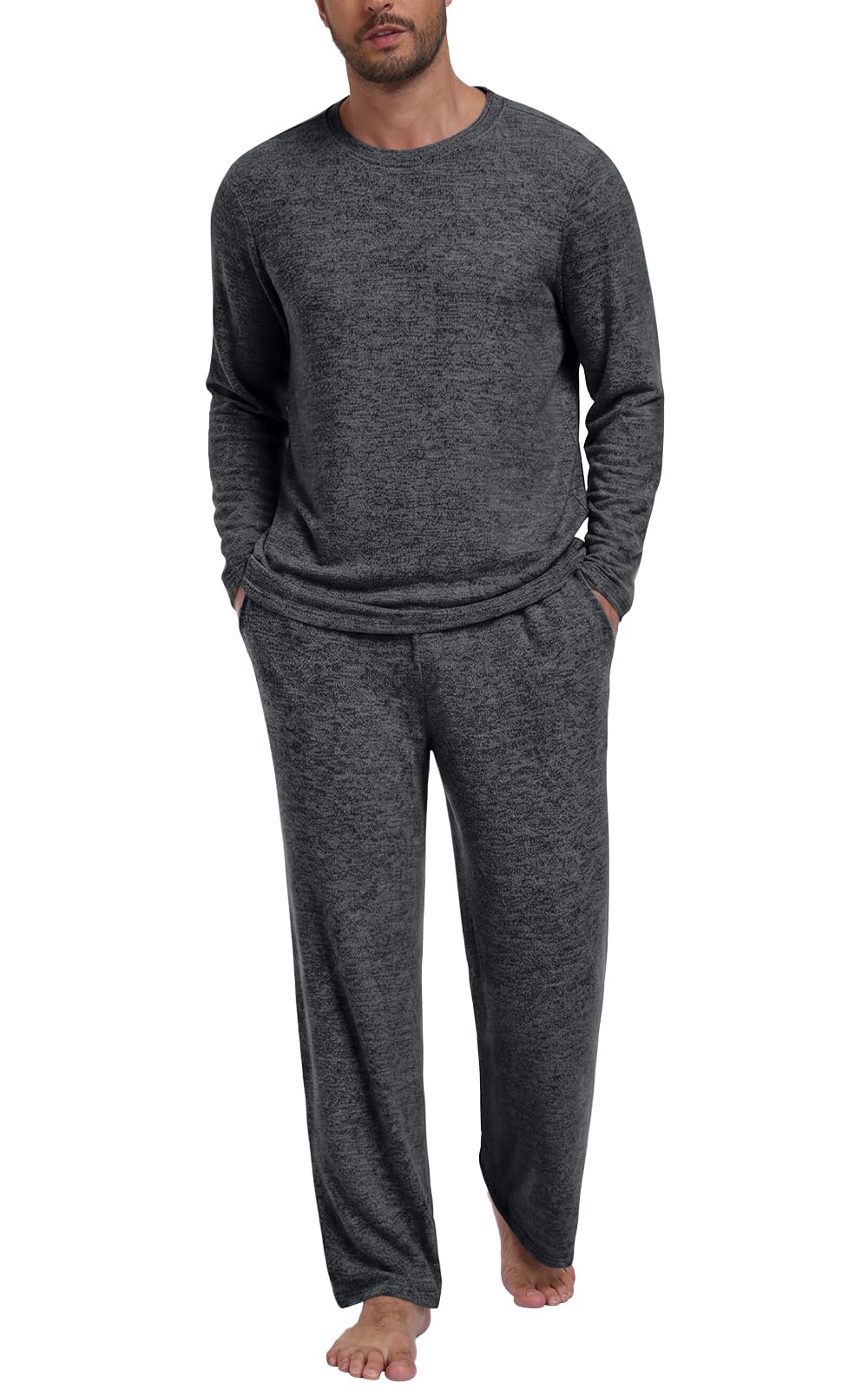 Yincro Mens Pajama Sets Soft Comfy Sleepwear Casual Loungewear with Pockets