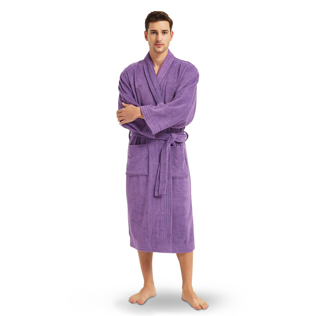 Ramesses Bathrobe Mens,Premium Thick Terry Cloth Bathrobe,Towel Bath robe Long–Staple Combed Men's Cotton Robe