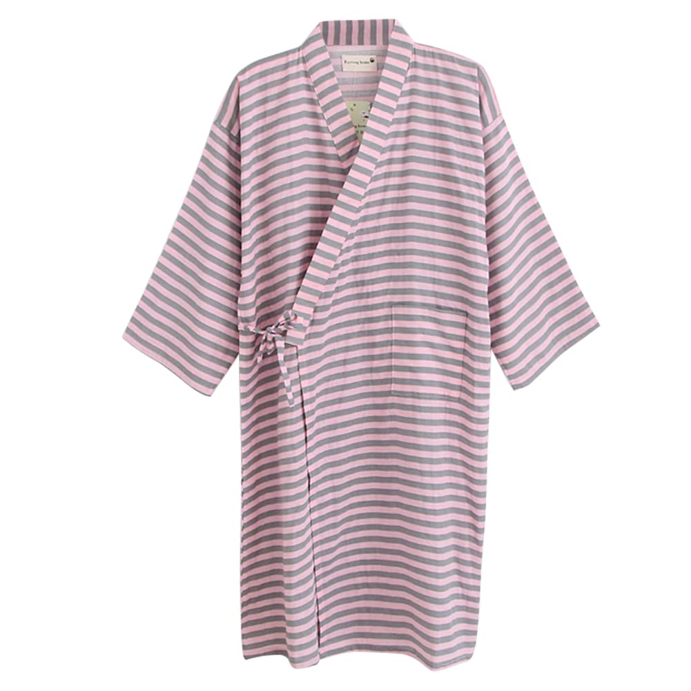 SIQITECHNO Men Kimono Robe Cotton Yukata Spa Sauna Bathrobe Sleepwear Japanese Kimono for Women Loungewear Nightgown Dressing