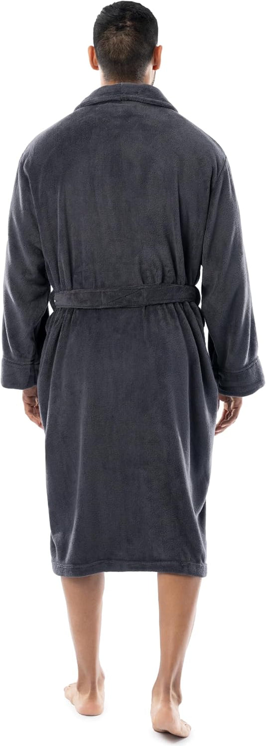 Fruit of the Loom Men's Solid Plush Fleece Robe