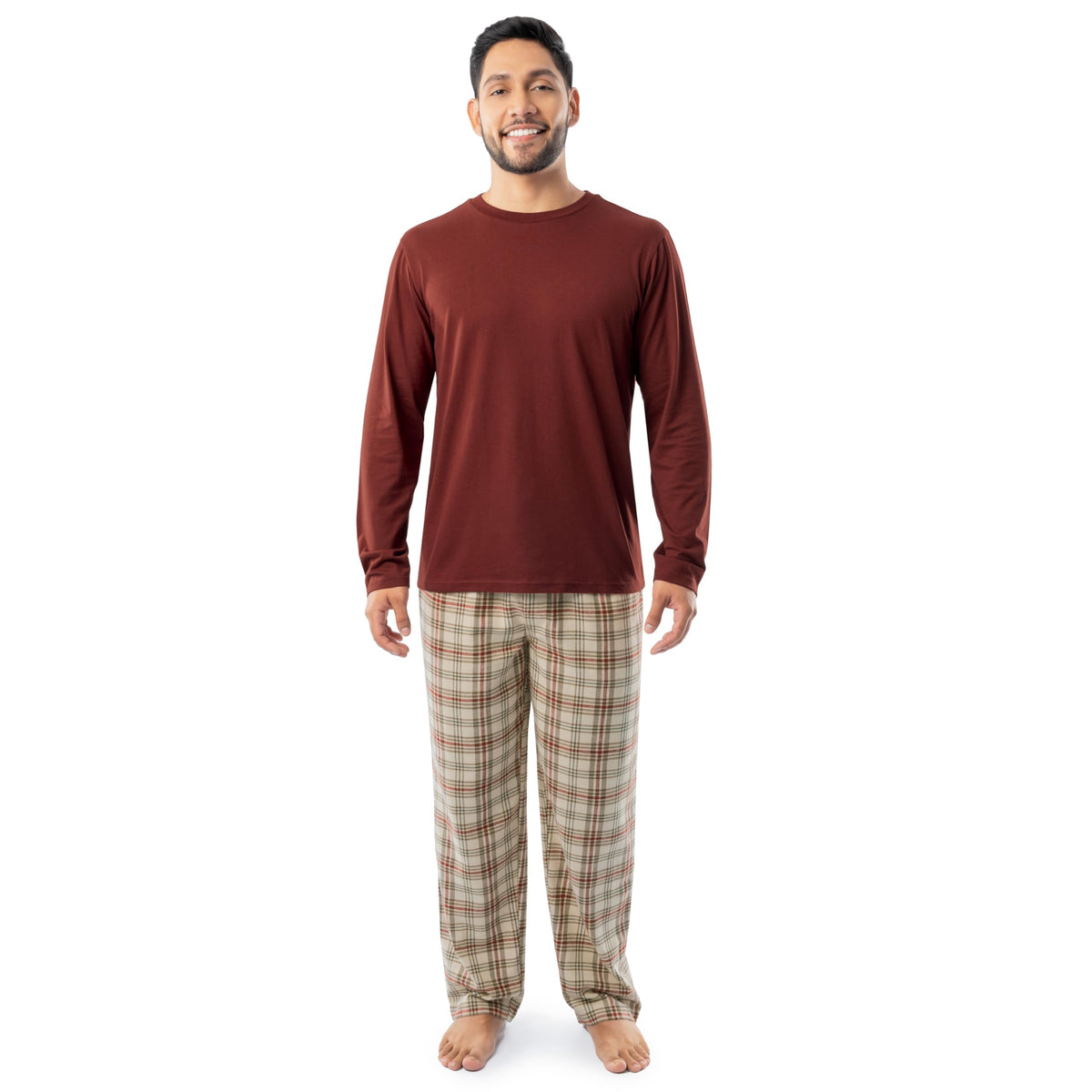 Fruit of the Loom Men's Jersey Knit Top and Flannel Pant Pajama Sleep Set