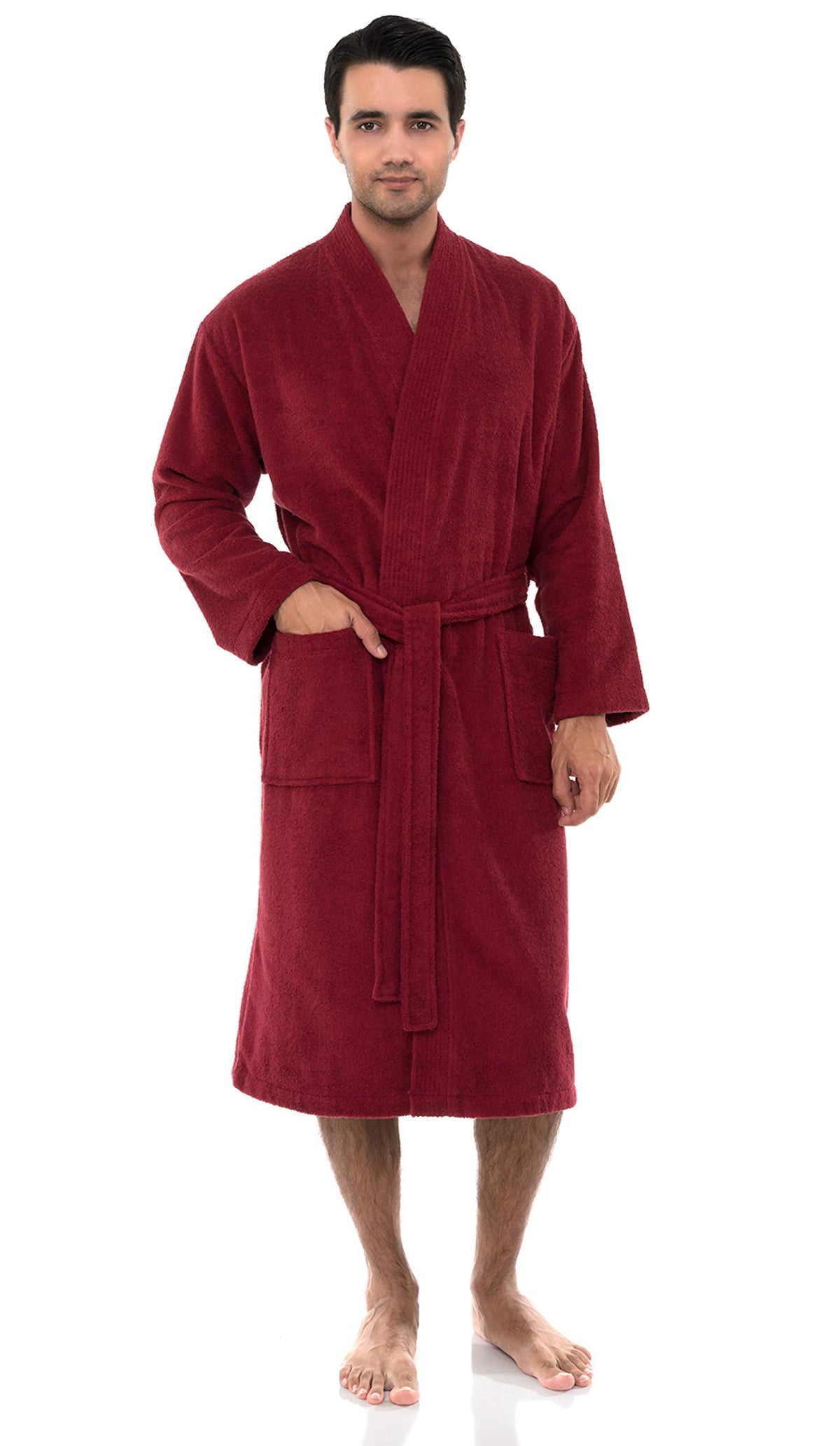 TowelSelections Mens Robe Cotton Terry Cloth Bathrobe Soft Kimono Towel Bath Robe for Men XS to 4X