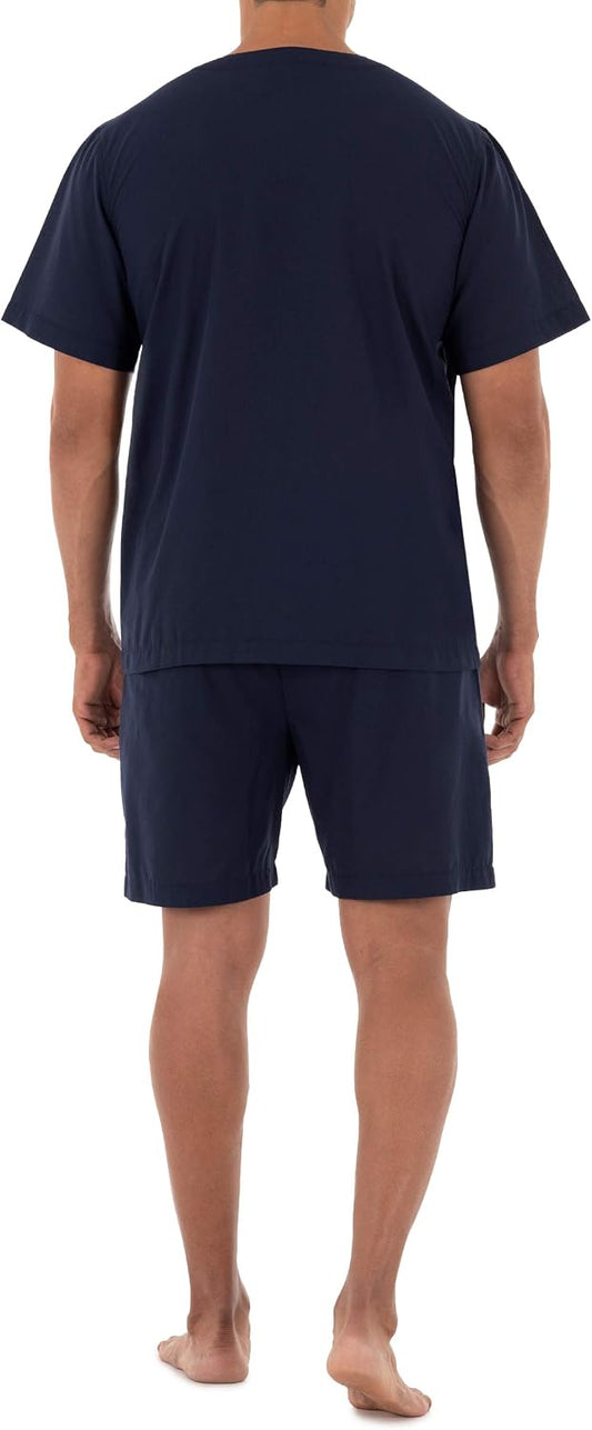Fruit of the Loom Men's Broadcloth Short Sleeve Pajama Set