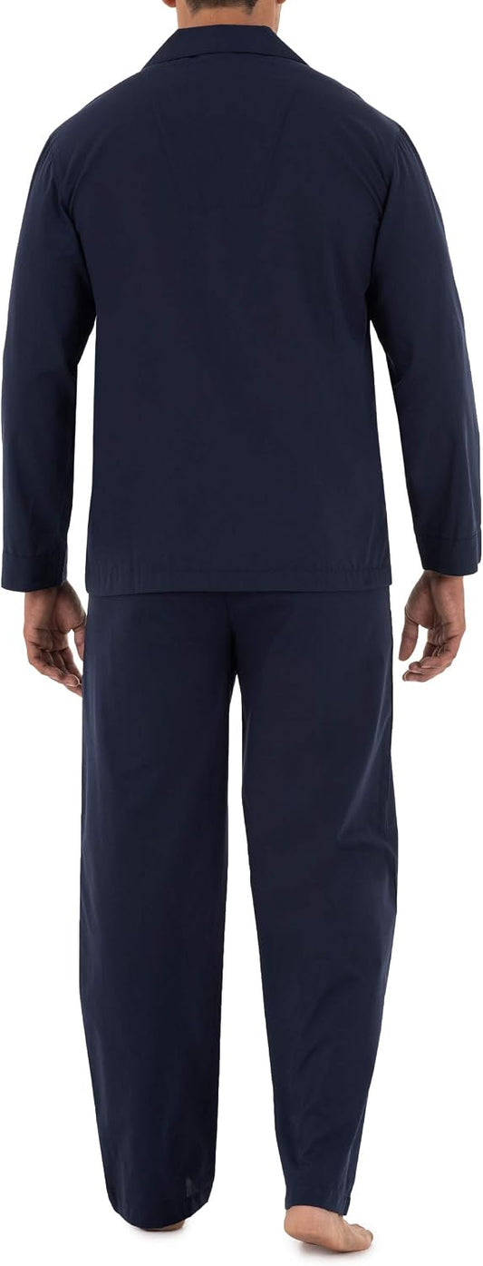 Fruit of the Loom Men's Long Sleeve Broadcloth Pajama Set
