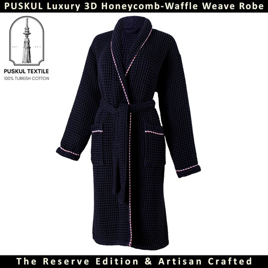 PÜSKÜL Natural 100% Turkish Cotton Luxury Waffle Robe for Women & Men