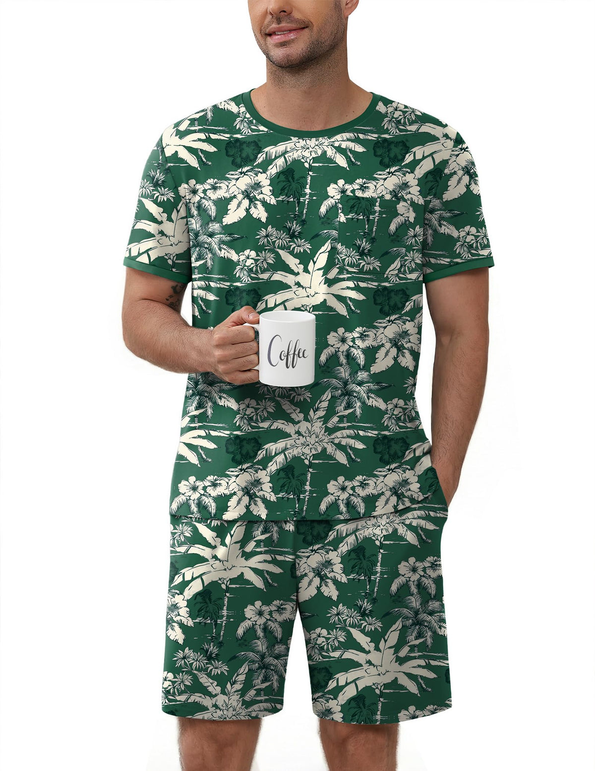 Ekouaer Mens Pajamas Sets Shorts Soft Short Sleeve Pjs