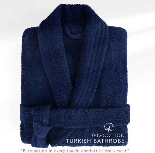 American Soft Linen Men’s 100% Cotton Terry Bathrobe – Soft, Absorbent, Quick Dry Turkish Robe for Men