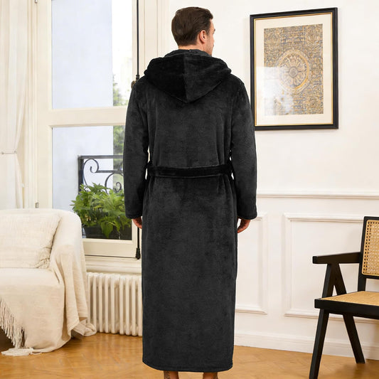 U2SKIIN Mens Robe with Hood, Full Length Thick Plush Big & Tall Bathrobe