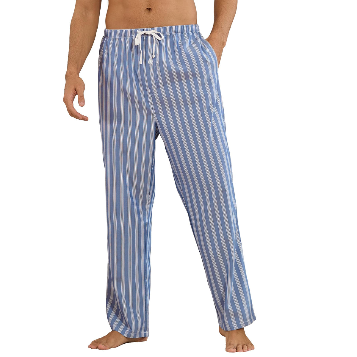 Vulcanodon Men Striped Pajama Pant Cozy Lightweight Lounge Pj Bottom