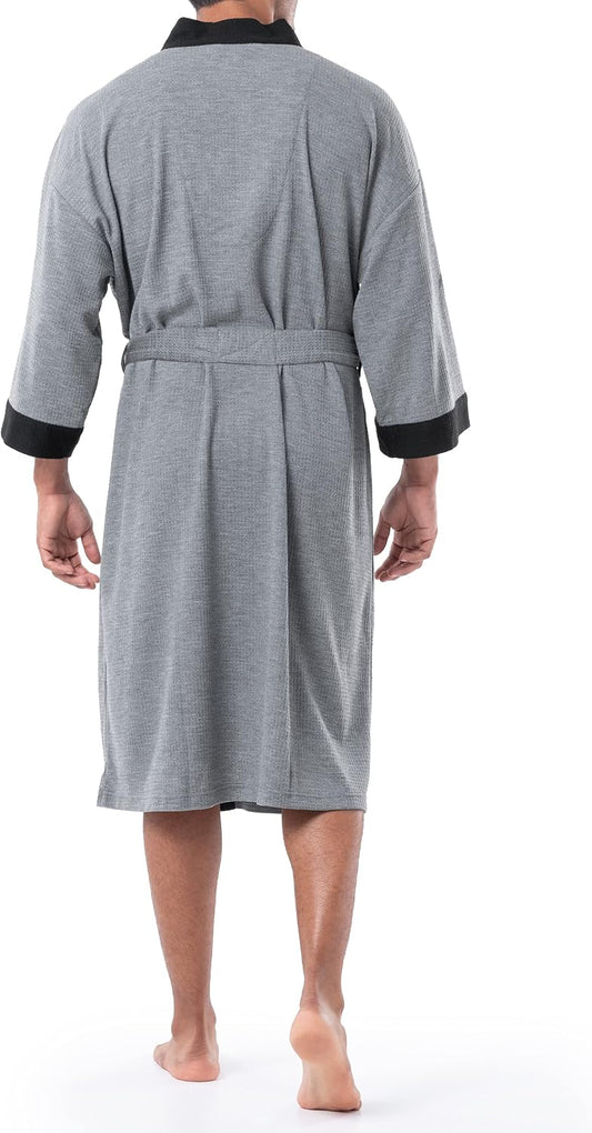 IZOD Men's Waffle Knit Kimono Robe