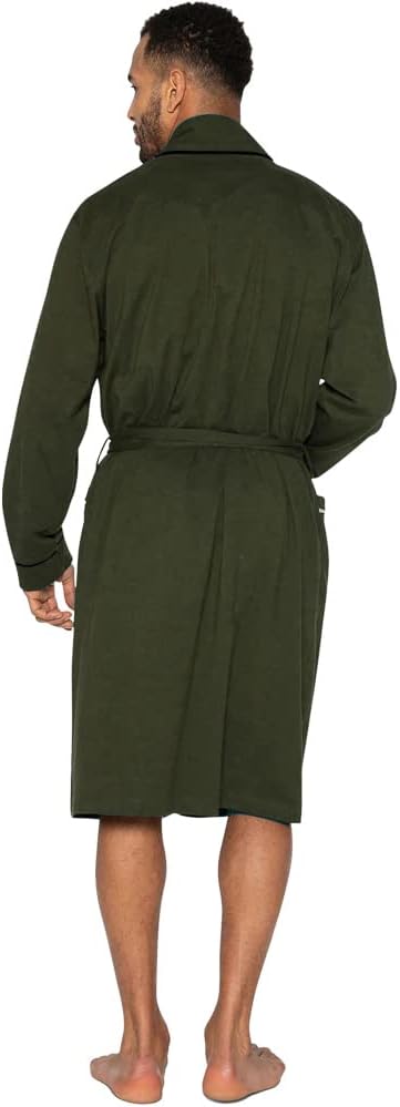 HOLOVE Men's Cotton Lightweight Robes Shower Spa Kimono Bathrobe