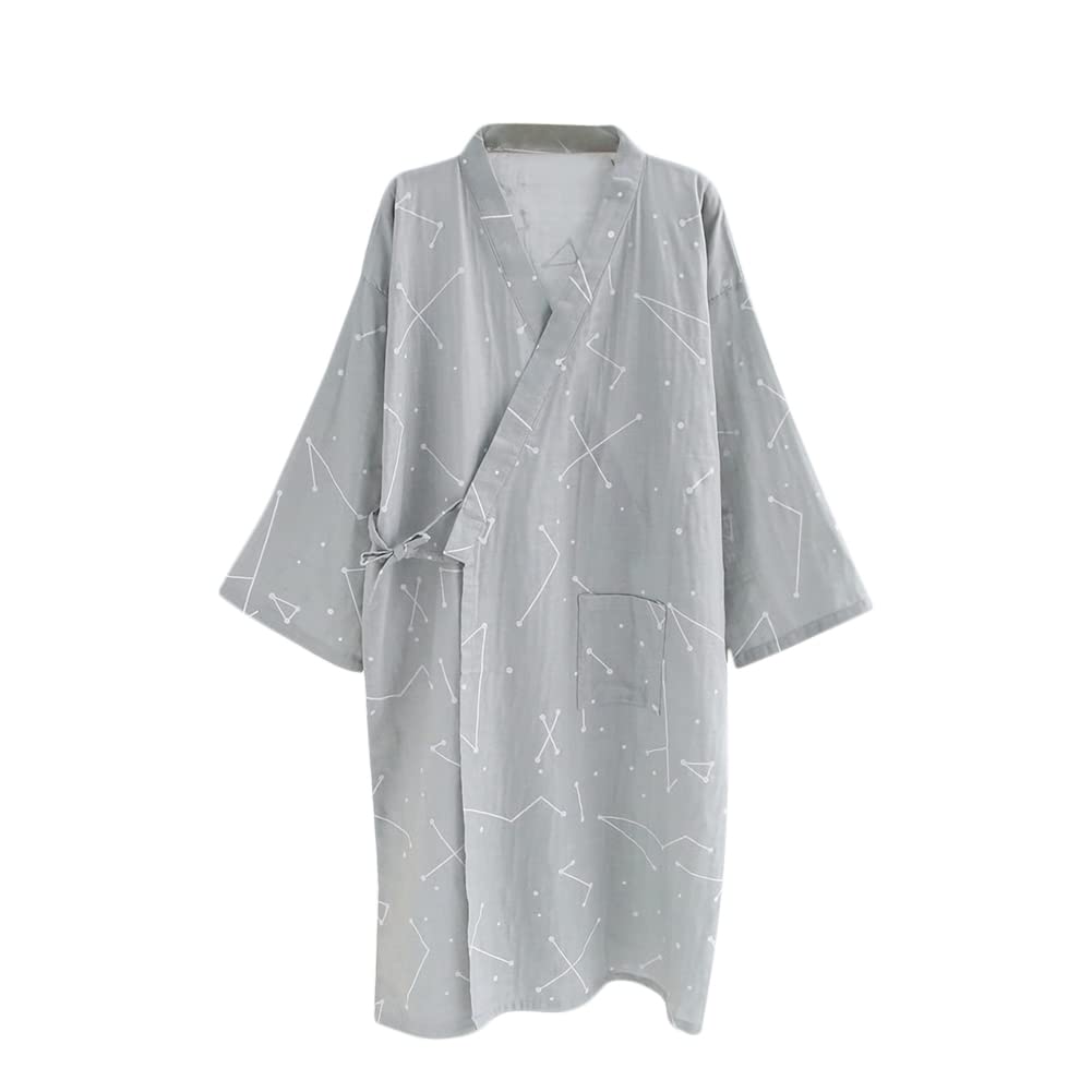 SIQITECHNO Men Kimono Robe Cotton Yukata Spa Sauna Bathrobe Sleepwear Japanese Kimono for Women Loungewear Nightgown Dressing