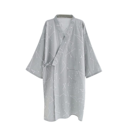SIQITECHNO Men Kimono Robe Cotton Yukata Spa Sauna Bathrobe Sleepwear Japanese Kimono for Women Loungewear Nightgown Dressing