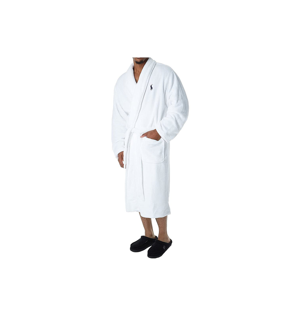 POLO RALPH LAUREN Microfiber Plush Long Sleeve Shawl Collar Robe