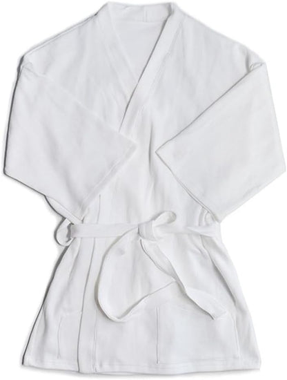 KISSQIQI Men's Cotton Robe Short Lightweight Bathrobe 3/4 Sleeve Loungewear