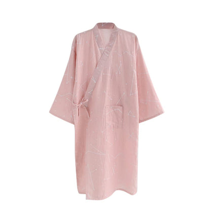 SIQITECHNO Men Kimono Robe Cotton Yukata Spa Sauna Bathrobe Sleepwear Japanese Kimono for Women Loungewear Nightgown Dressing