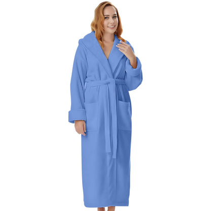 KAHAF COLLECTION Cotton Terry Robes for Women and Men, Terry Shawl Collar Bathrobe, ONE SIZE - UNISEX Men & Women Spa Robe