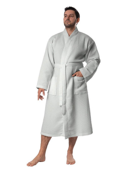 BAGNO MILANO 100% Turkish Cotton Waffle Men's Bathrobe, Soft Spa & Hotel