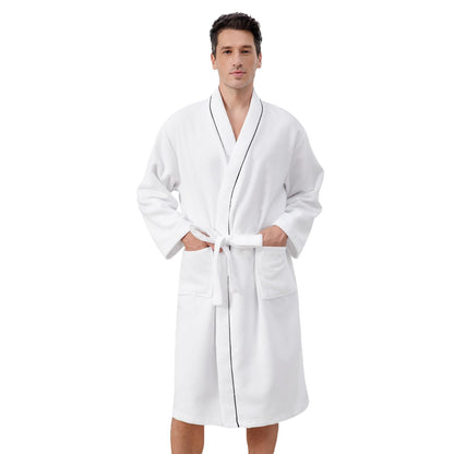 Inner Wish Men's Terry Cloth Bathrobe - Soft Absorbent Quick-Dry Spa Robe with Pockets, Lightweight Robe for Shower