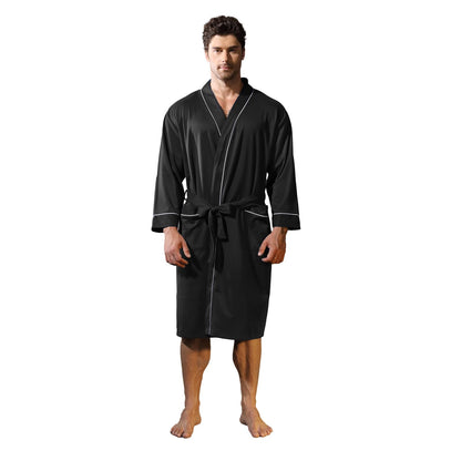 Mens Kimono Robe Lightweight Soft Bathrobe Sleepwear Loungewear with Pockets