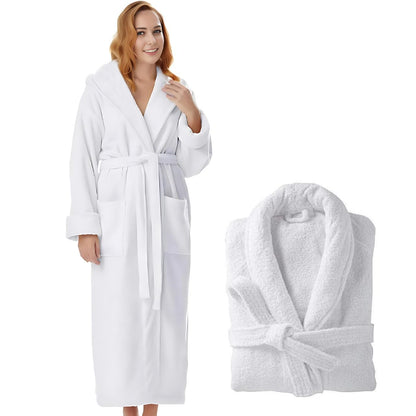 KAHAF COLLECTION Cotton Terry Robes for Women and Men, Terry Shawl Collar Bathrobe, ONE SIZE - UNISEX Men & Women Spa Robe