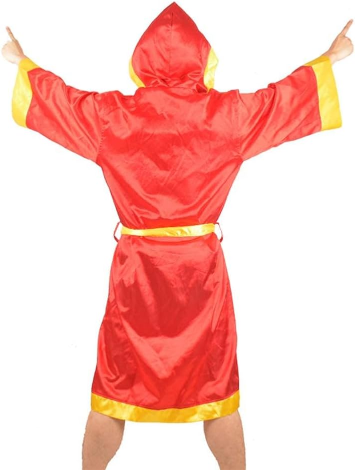 Boxer Costume Men, MMA Boxing Robe with Hood, Cotton Robe Lightweight Costume