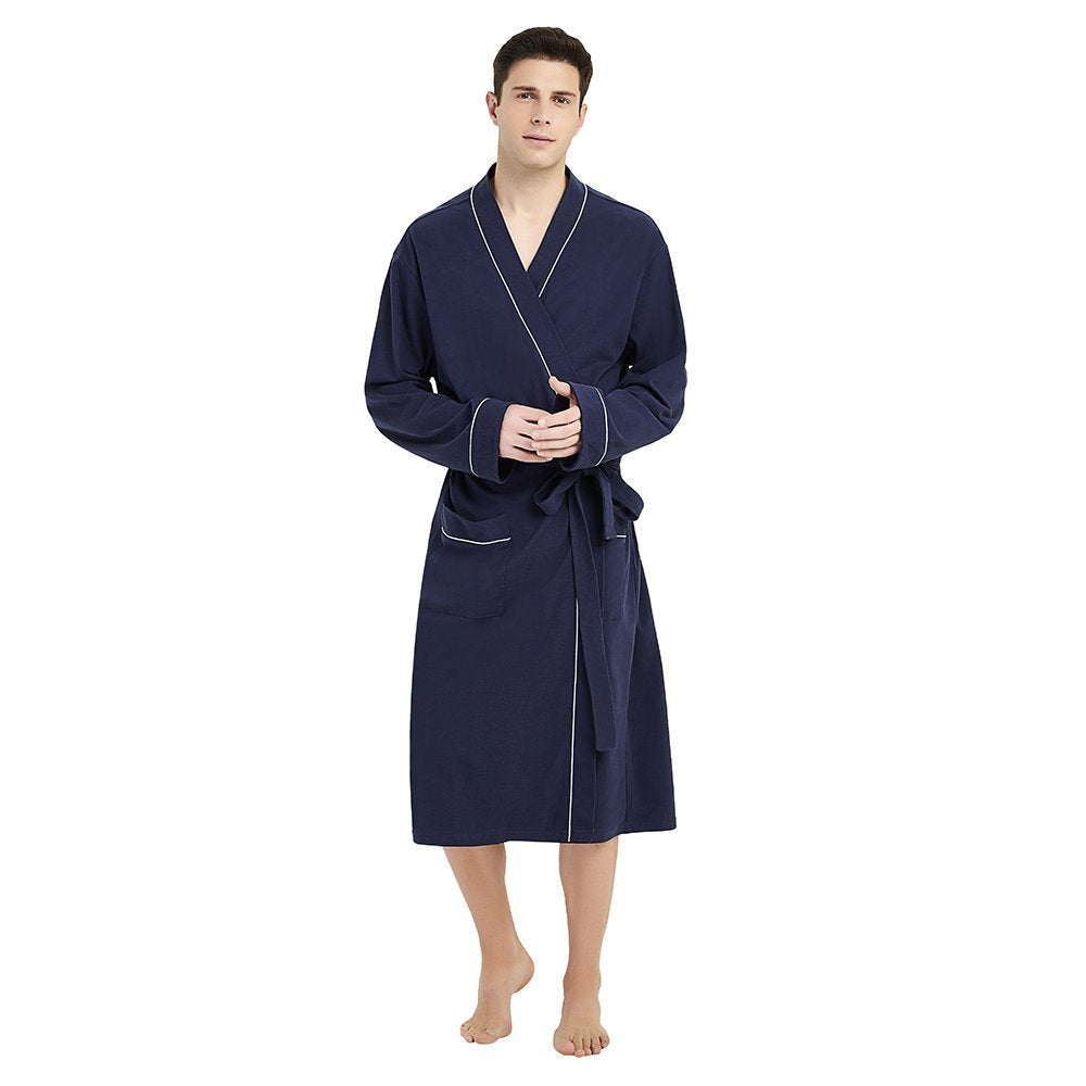 U2SKIIN Mens 100% Cotton Robe Lightweight Knit Bathrobe