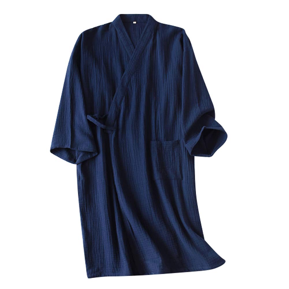 SIQITECHNO Men Kimono Robe Cotton Yukata Spa Sauna Bathrobe Sleepwear Japanese Kimono for Women Loungewear Nightgown Dressing
