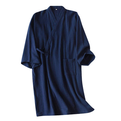 SIQITECHNO Men Kimono Robe Cotton Yukata Spa Sauna Bathrobe Sleepwear Japanese Kimono for Women Loungewear Nightgown Dressing