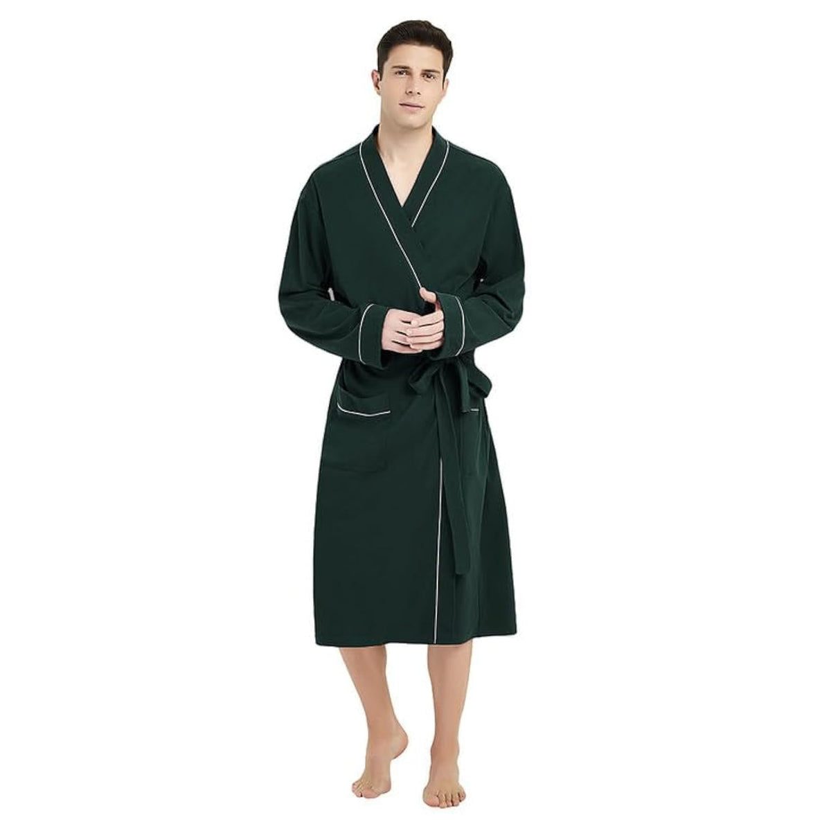 U2SKIIN Mens 100% Cotton Robe Lightweight Knit Bathrobe