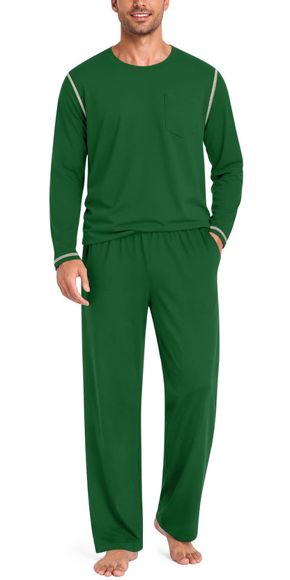 Aodemo Mens Pajamas Set 2 Piece Pjs Sleepwear Loungewear with Pocket