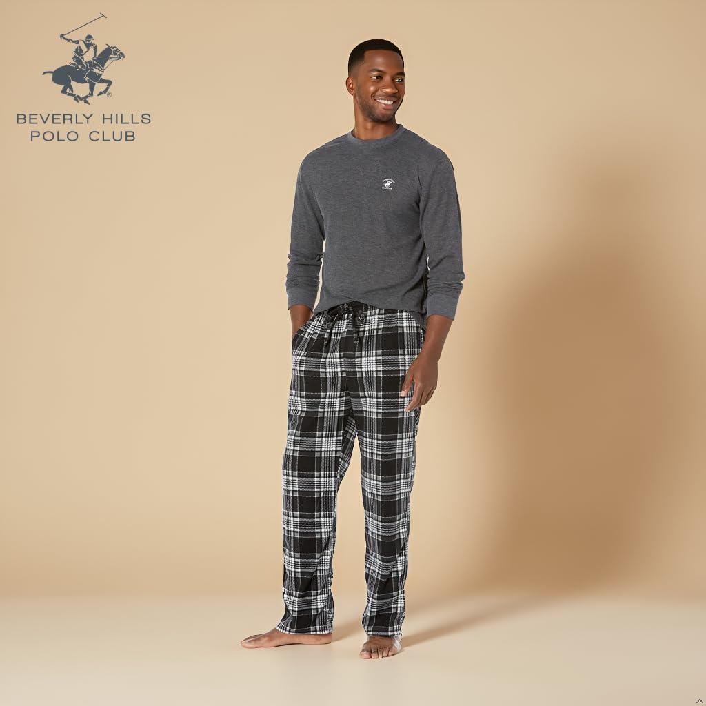 Beverly Hills Polo Club Men's Beverly Hills Polo Polar Fleece Set W/Ls Thermal Top