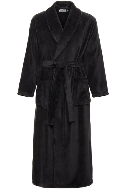 Men's Plush Fleece Robe, Warm Full Length Bathrobe, Big & Tall