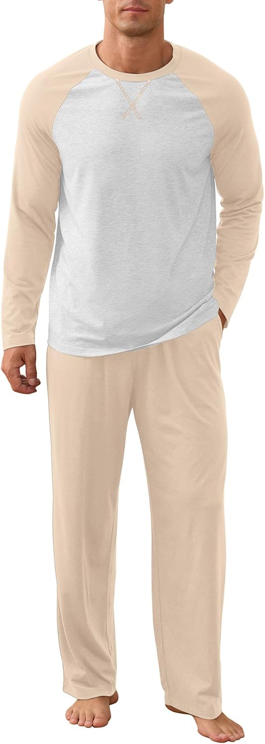 NITAGUT Men's Pajama Set Long Sleeve Sleepwear 2 Piece Loungewear