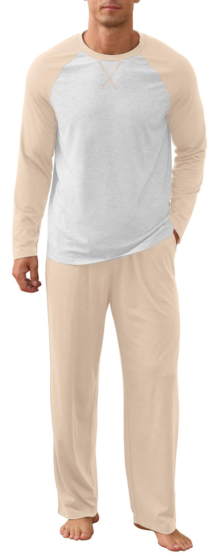 NITAGUT Men's Pajama Set Long Sleeve Sleepwear 2 Piece Loungewear