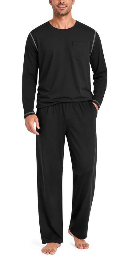 Aodemo Mens Pajamas Set 2 Piece Pjs Sleepwear Loungewear with Pocket
