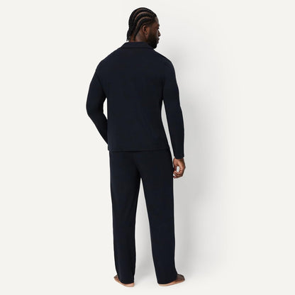 Amazon Essentials Men's Cotton-Modal Pajama Set, Long Sleeve Button-Down Top with Pants