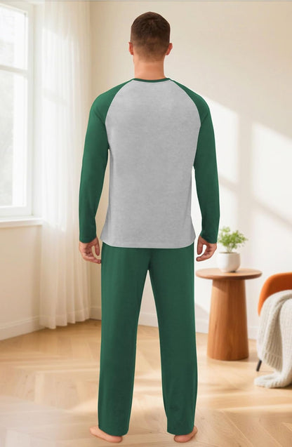 NITAGUT Men's Pajama Set Long Sleeve Sleepwear 2 Piece Loungewear