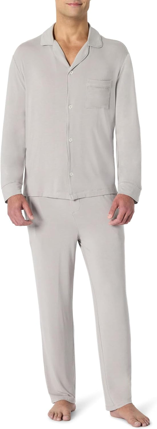Amazon Essentials x Sofia Grainge Men's Long Sleeve Relaxed Fit Breathable Modal Jersey Pajama Set, Loungewear
