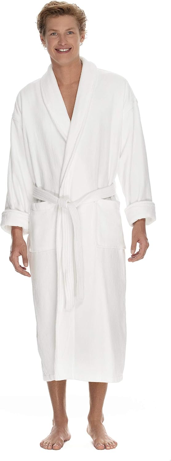 Boca Terry Men's Terry Cloth Robe, Luxury Hotel Bathrobe, 100% Cotton