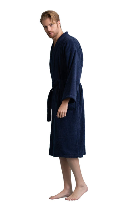 Men's Kimono Bathrobe, 100% Turkish Cotton Terry, Absorbent