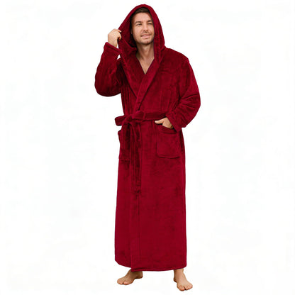 U2SKIIN Mens Robe with Hood, Full Length Thick Plush Big & Tall Bathrobe