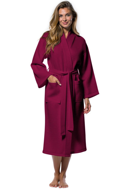 Turquaz Womens Lightweight Waffle Kimono Bathrobe for Men - Soft Quick-Dry Spa & Summer Towel Robe, Cotton Blend