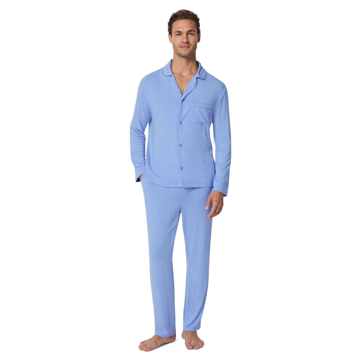 Amazon Essentials x Sofia Grainge Men's Long Sleeve Relaxed Fit Breathable Modal Jersey Pajama Set, Loungewear