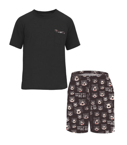 Mens Pajamas Set Shirt and Shorts Lightweight Summer Sleepwear