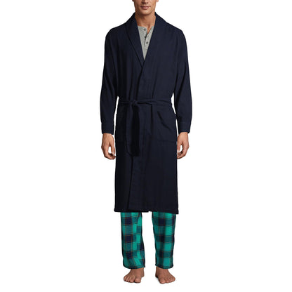 Lands' End Men's Flannel Sleepwear Robe