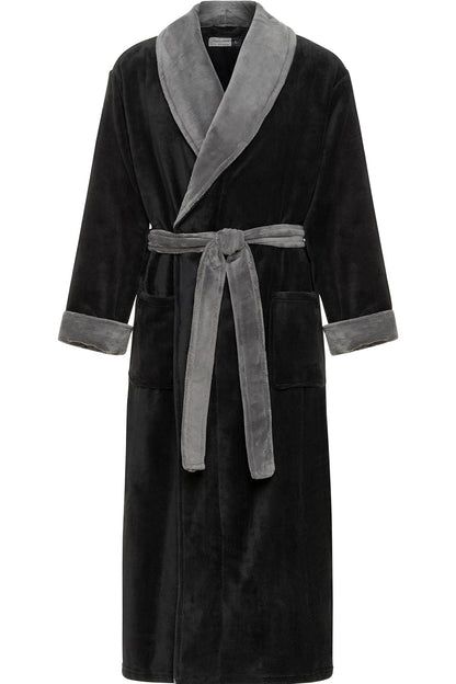 Men's Plush Fleece Robe, Warm Full Length Bathrobe, Big & Tall
