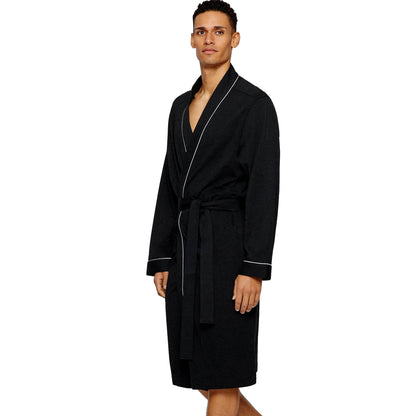 HOLOVE Men's Cotton Lightweight Robes Shower Spa Kimono Bathrobe