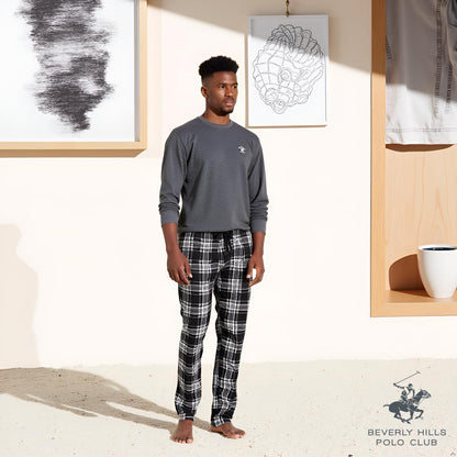 Beverly Hills Polo Club Men's Beverly Hills Polo Polar Fleece Set W/Ls Thermal Top